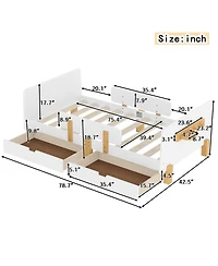 Streamdale Furniture Platform Bed with Storage, Solid Wood Frame, No Box Spring Needed