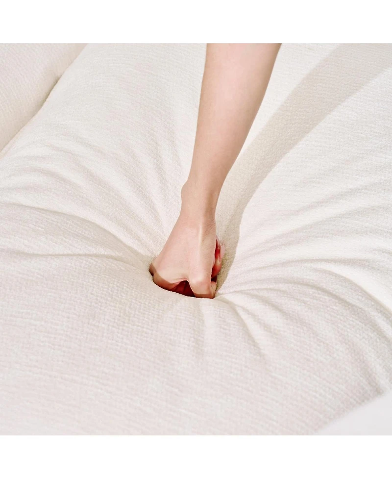 Streamdale Furniture U-shaped modular sectional sofa with 2 ottomans, 4 cushions, 2 pillows. Beige