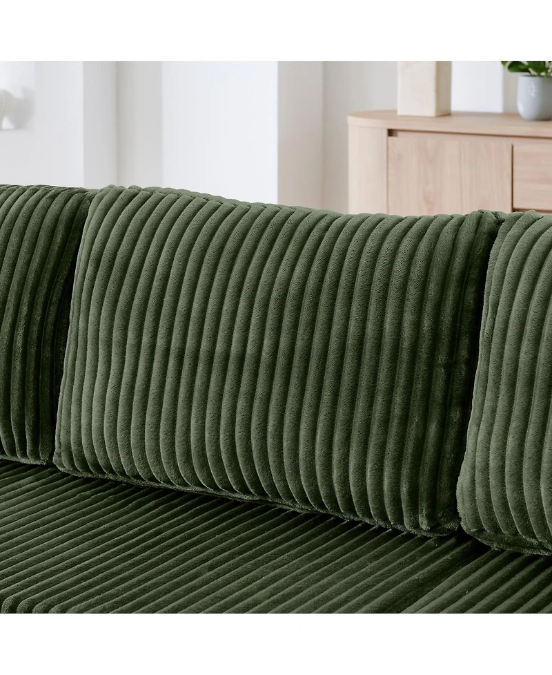 Streamdale Furniture U-shape Modular Corduroy Sofa, Modern Minimalist Sleeper Couch