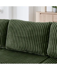 Streamdale Furniture U-shape Modular Corduroy Sofa, Modern Minimalist Sleeper Couch