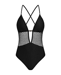 Cupshe Women's Textured V-Neck Cutout One-Piece Swimsuit