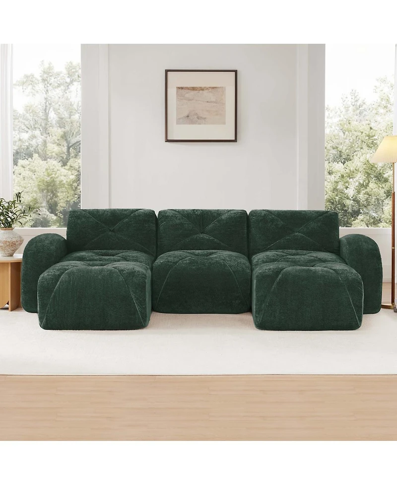 Streamdale Furniture U-shaped Boneless Sofa, Tufted, 32D High Density Sponge