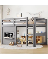 Draft - Streamdale Furniture Twin Loft Bed with Slide, Chalkboard, Bookshelf & Rails