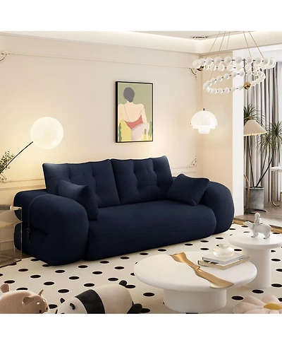 Streamdale Furniture Human Dog Bed, Lazy Sofa Couch, 78.7" Foldable Sofa Bed, 3-in-1 Teddy Fabric Sleeper Sofa Bed