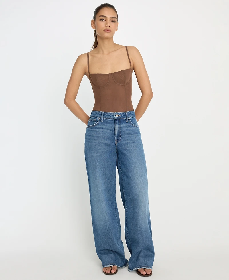 Good American Women's Mesh Bustier Bodysuit