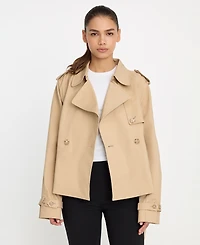 Good American Women's Cropped Trench Jacket