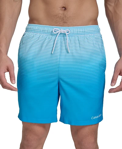 Calvin Klein Men's Gradient Striped 7" Volley Swim Trunks
