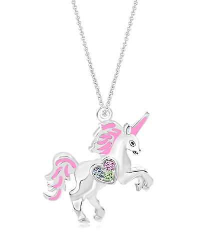 Chanteur Girls /Girl/Unicorn Crystal White Gold Palladium Plating Necklace
