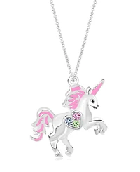 Chanteur Girls /Girl/Unicorn Crystal White Gold Palladium Plating Necklace