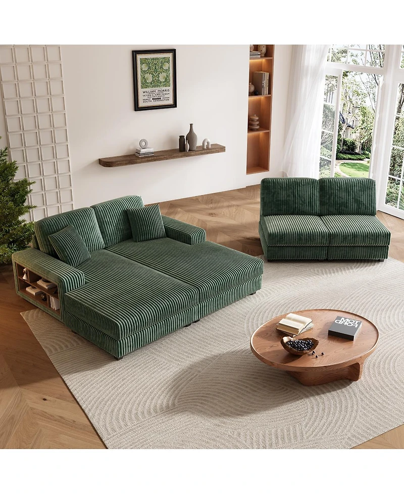 Streamdale Furniture Double-seater Sofa, Comfortable Corduroy Fabric