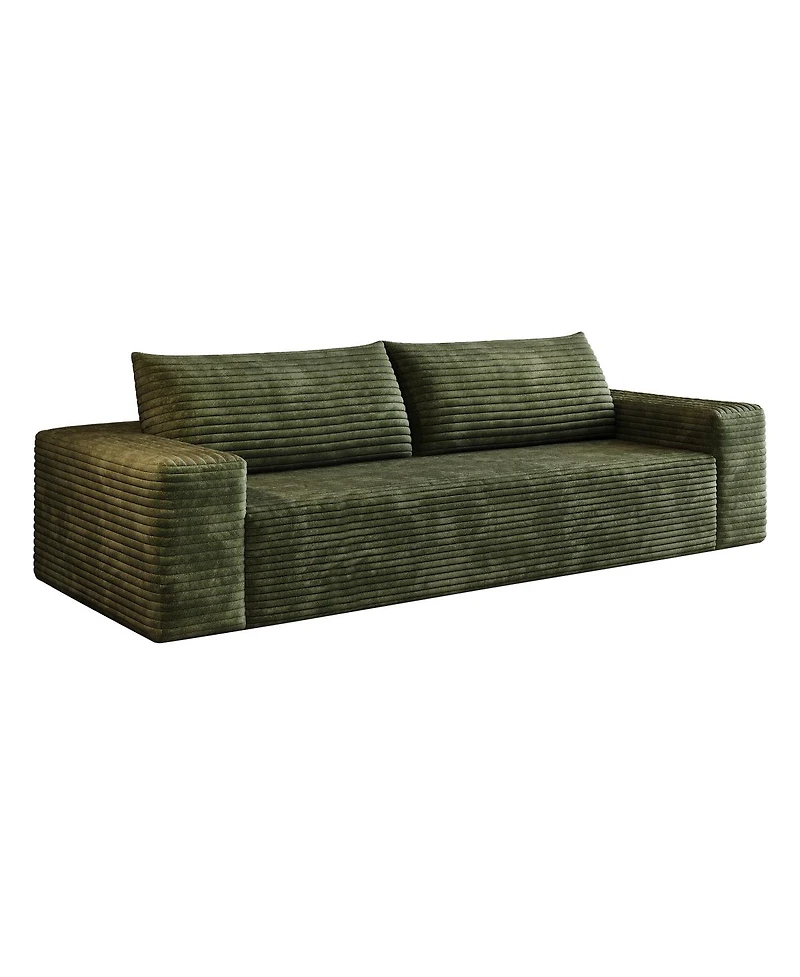 Streamdale Furniture 71" 3-Seater Corduroy Sofa, Deep Seat, Comfy Loveseat, No Assembly, Green
