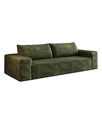 Streamdale Furniture 71" 3-Seater Corduroy Sofa, Deep Seat, Comfy Loveseat, No Assembly, Green