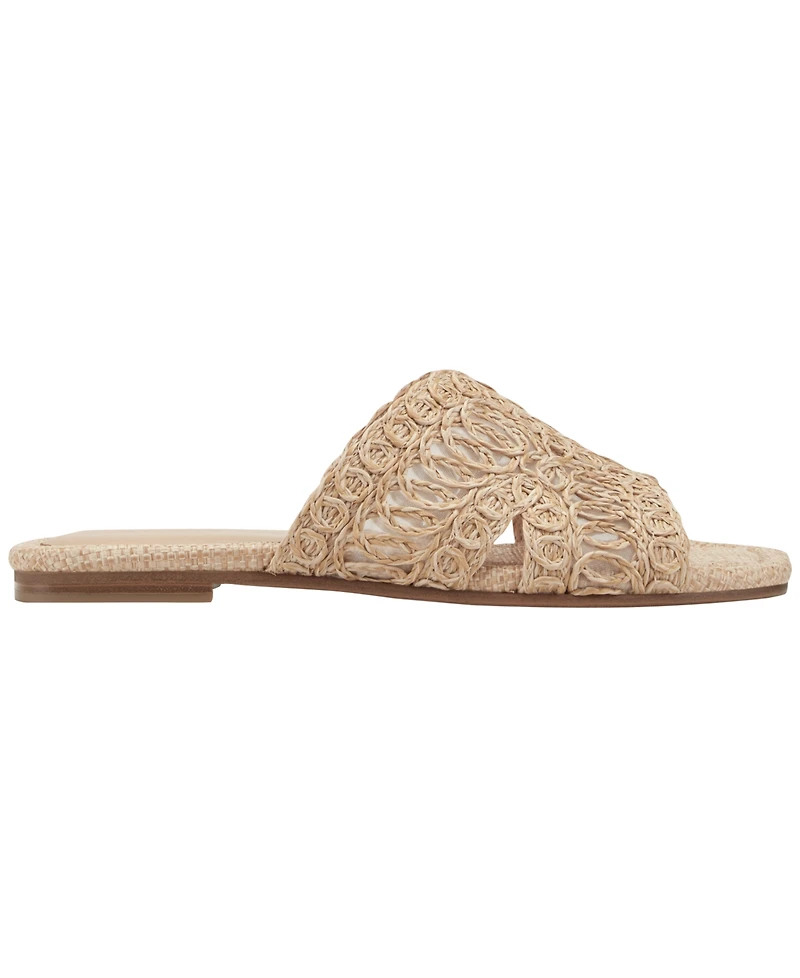 Marc Fisher Ltd Women's Nalany Lace Flat Slip-On Sandals