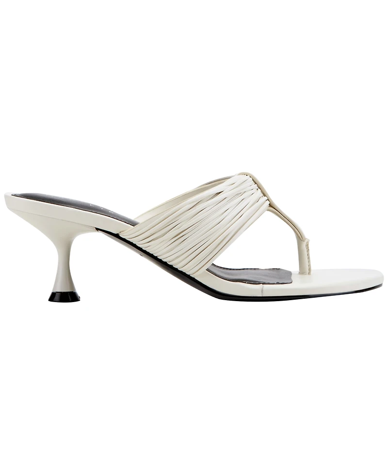 Marc Fisher Ltd Women's Pamilla Leather Kitten Heel Sandals