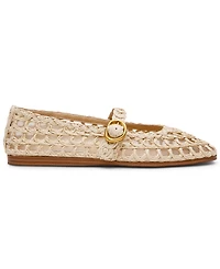 Steve Madden Women's Melody Raffia Mary-Jane Flats