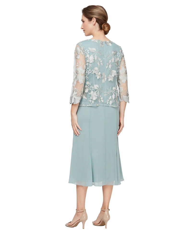 Alex Evenings Women's Scoop Neck Jacket Dress