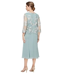 Alex Evenings Women's Scoop Neck Jacket Dress