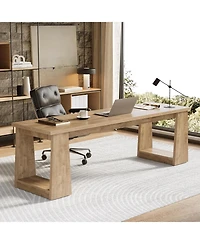 Tribesigns 86.6" Two Person Office Desk Computer Desk, Gaming Double Desks for 2 People, Wood Large Writing Table, Home Office Workstation for 2