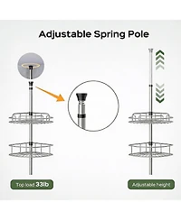 Yigii 4-Tier Adjustable Shower Caddy - No-Drill, Rust-Resistant, Space-Saving