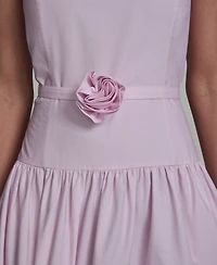 Karl Lagerfeld Paris Women's Drop Waist Border Hem Midi Dress