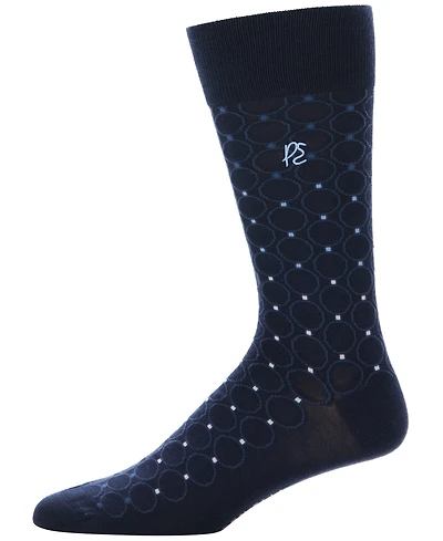 Perry Ellis Portfolio Men's Patterned Medallion Crew Socks