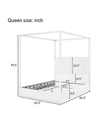 Streamdale Furniture Queen size Modern Luxury Metal Canopy Bed