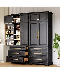 Streamdale Furniture Farmhouse Kitchen Pantry Cabinet with 8