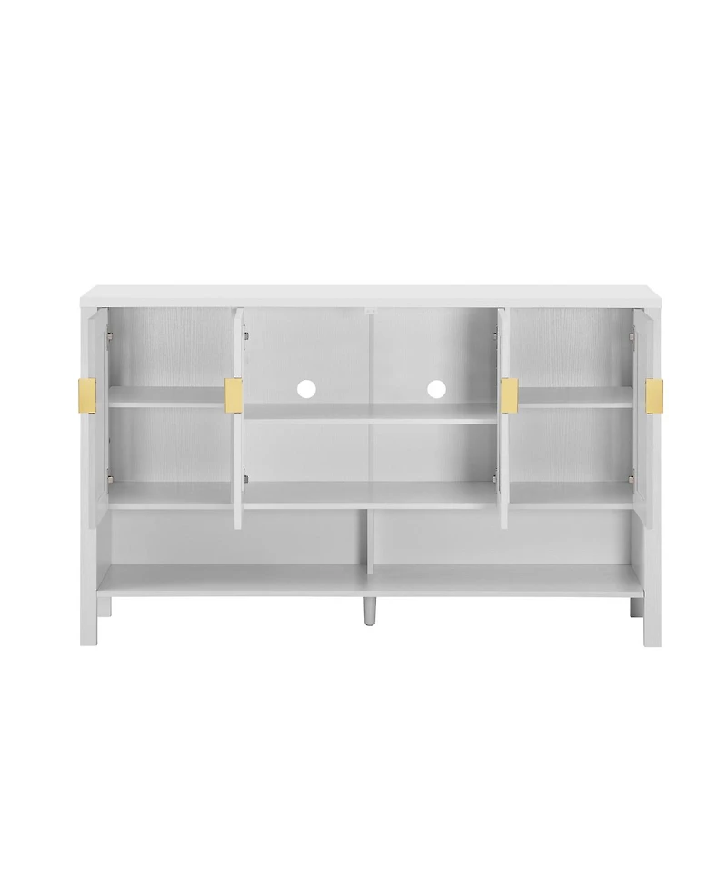 Streamdale Furniture 55.1" 4-Door Storage Sideboard with Open Shelf & Adjustable Shelves