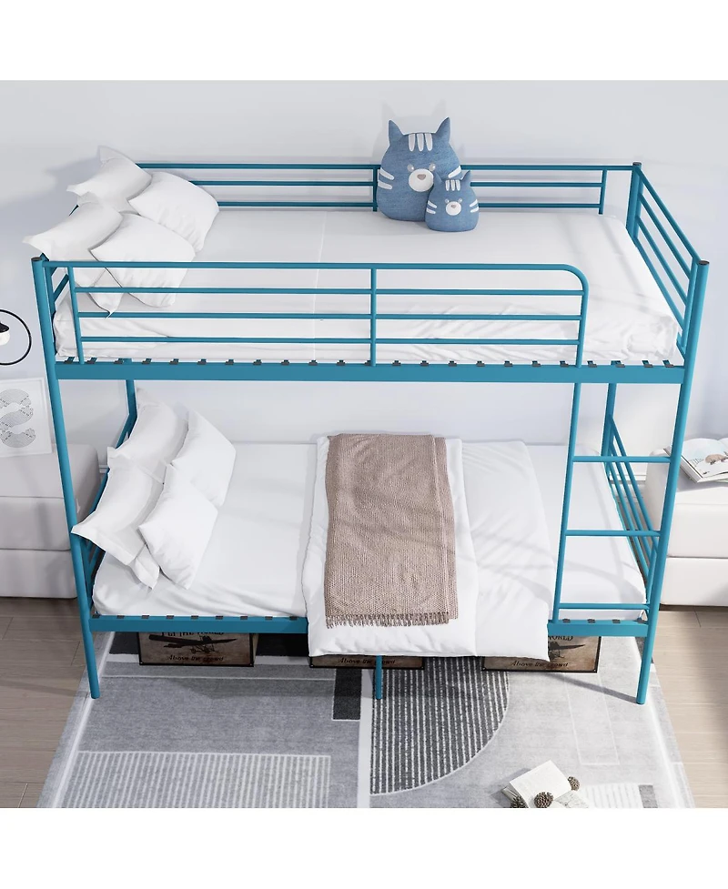 Streamdale Furniture Metal Twin Over Twin Bunk Bed with Ladder