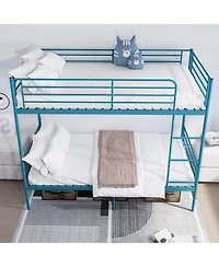 Streamdale Furniture Metal Twin Over Twin Bunk Bed with Ladder