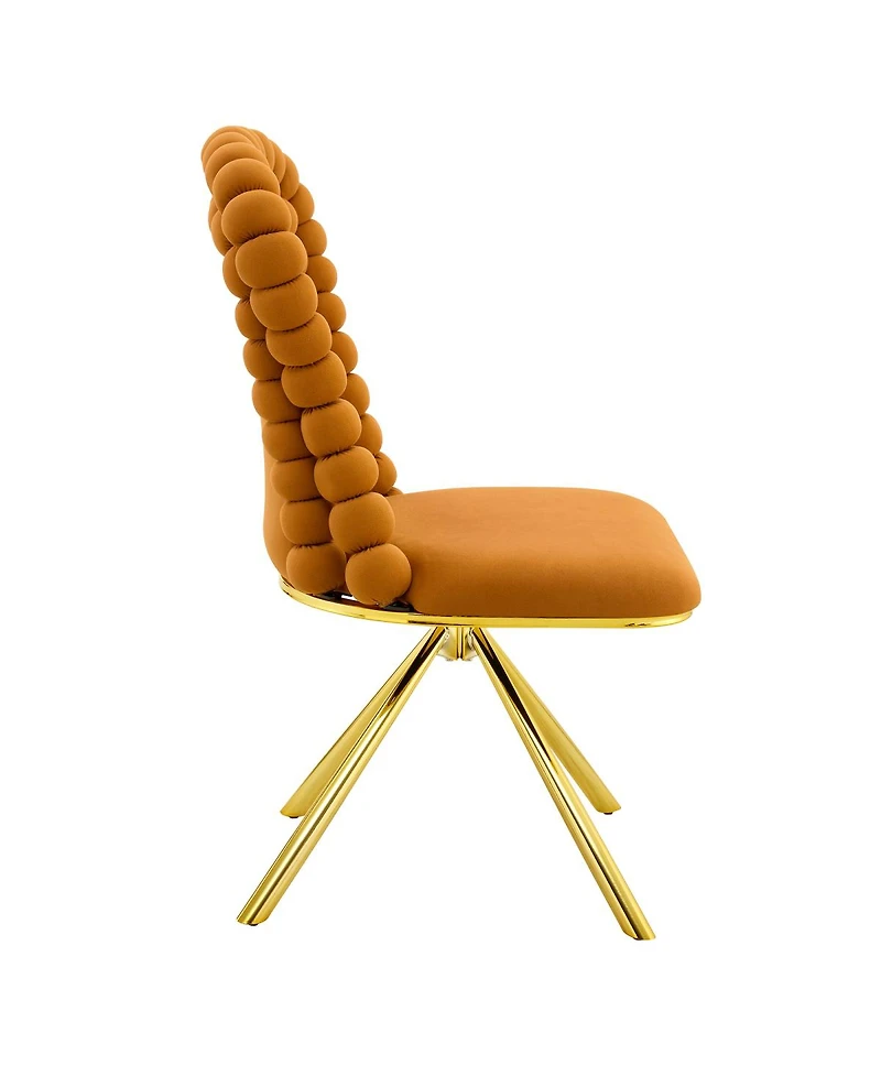Streamdale Furniture Set of 2 Puffy Bubble Chairs with Gold Legs