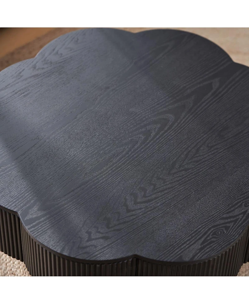 Streamdale Furniture Streamdale Modern Plum Blossom Coffee Table with Storage - Black