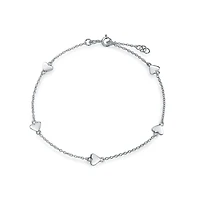 Bling Jewelry Multi Heart Strand Anklet Chain Ankle Bracelet .925 Sterling Silver Adjustable