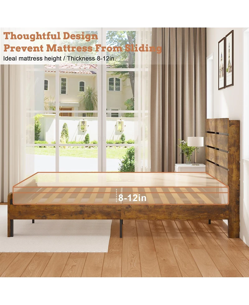 Streamdale Furniture Queen Bed Frame with Storage, Led, Charging Station