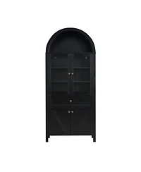Streamdale Furniture Dome Cabinet, Black, high-quality materials, antique craftsmanship, large storage