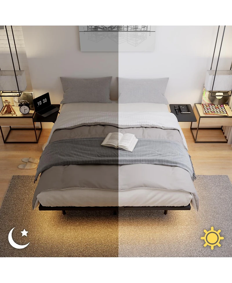 Streamdale Furniture Bed Frame, Heavy Duty, Led Light, No Noise