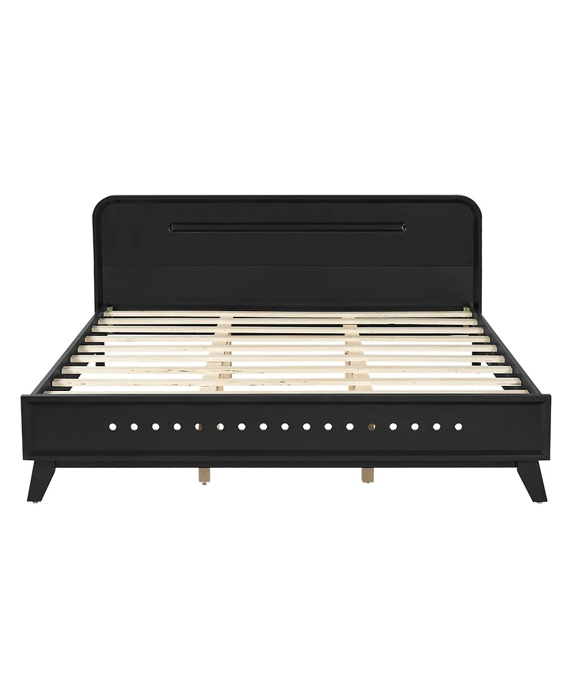 Streamdale Furniture White Solid Pine Wood Queen Bed Frame with Timeless Design