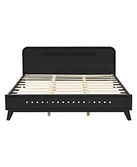 Streamdale Furniture White Solid Pine Wood Queen Bed Frame with Timeless Design