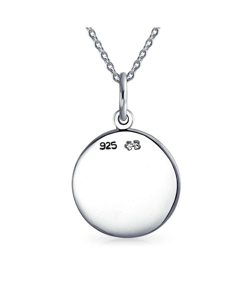 Bling Jewelry Capricorn Zodiac Round Medallion Pendant Necklace Antiqued .925 Sterling Silver