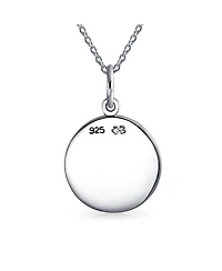 Bling Jewelry Capricorn Zodiac Round Medallion Pendant Necklace Antiqued .925 Sterling Silver