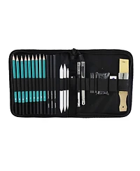 Htutwoo 28PCS Sketching Pencils Set, Portable Zippered Travel Case, Pro Art Drawing Kit for Artists, Adults, Teens, Beginner and Kid
