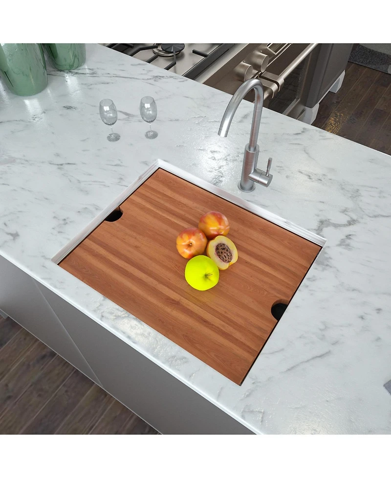 flynama 23inch Undermount Laundry Workstation Sink 16G T304 Stainless Steel Deep Single Bowl 23x19x13inch Utility Tub Sink with Full Accessories