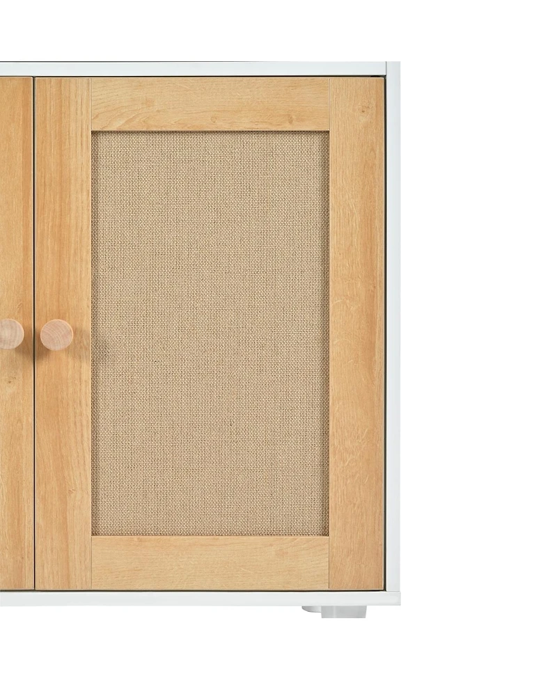 Streamdale Furniture 2-Piece Cat Litter Box Enclosure Furniture, 3-in-1 Hidden Litter Box & Side Cabinet