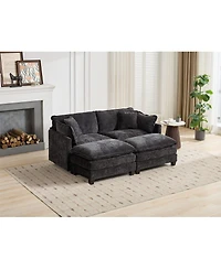 Streamdale Furniture Cloud Ottoman, Modern Sectional Couch, Living Room, Comfy Upholstered Seat, Chenille Fabric