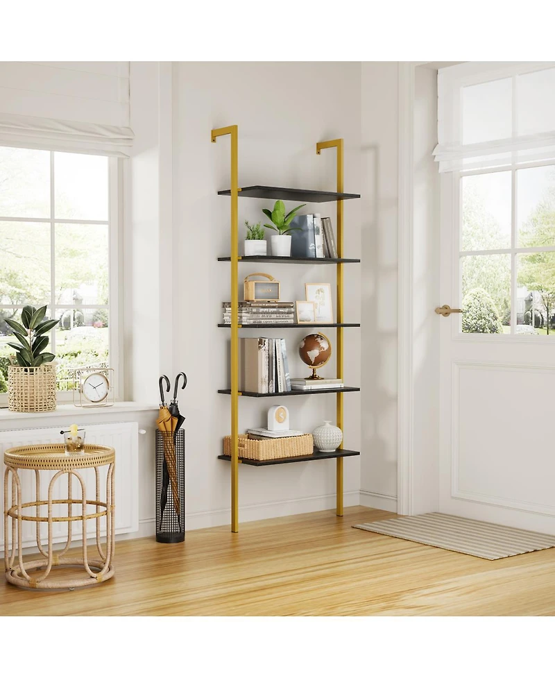 Streamdale Furniture Industrial Lift Top Coffee Table with Hidden Storage, Black/Golden