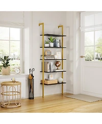 Streamdale Furniture Industrial Lift Top Coffee Table with Hidden Storage, Black/Golden