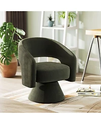 Homcom Swivel Accent Chair, Modern Barrel Chair with Thick Padding,