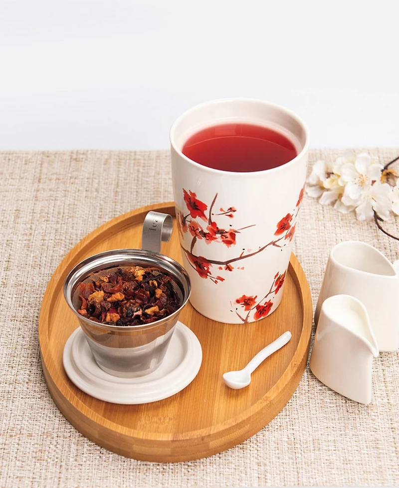 Tea Forte Kati Cherry Blossom Steeping Cup and Loose Tea Canister, 3-Pc.