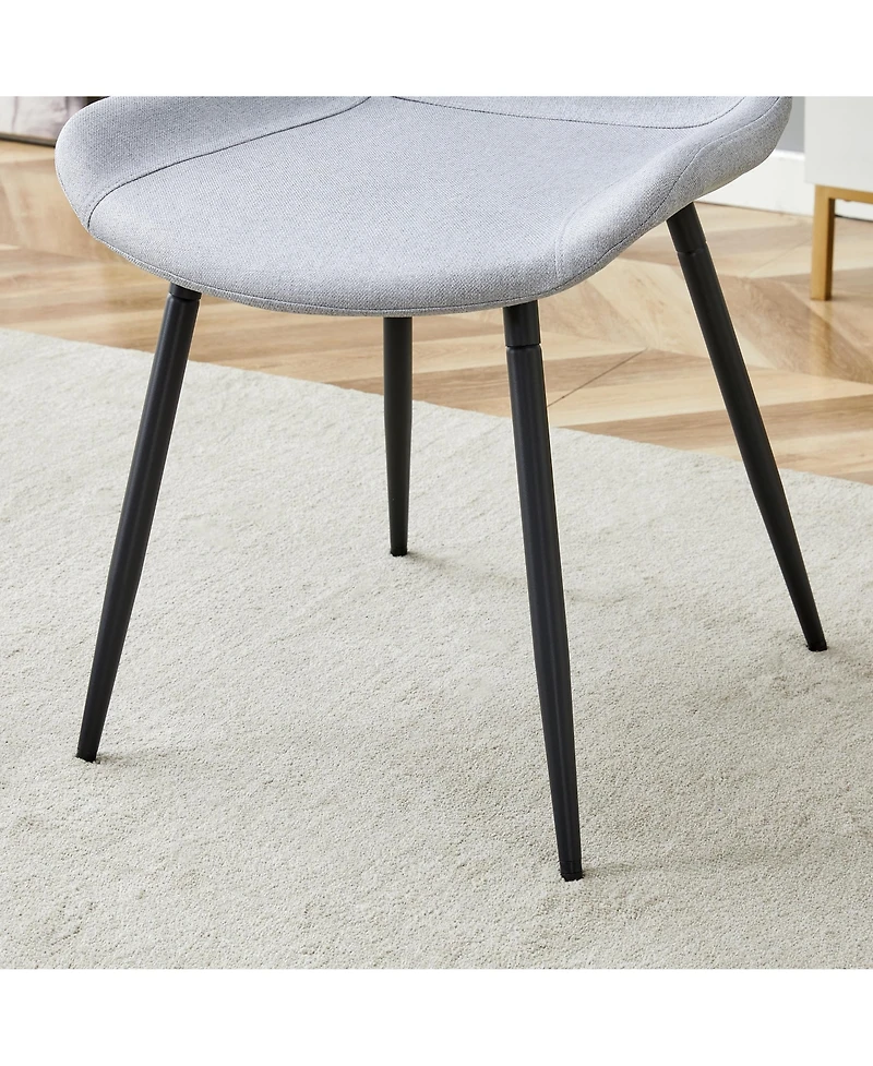 Streamdale Furniture Set of 4 Comfortable Linen Chair