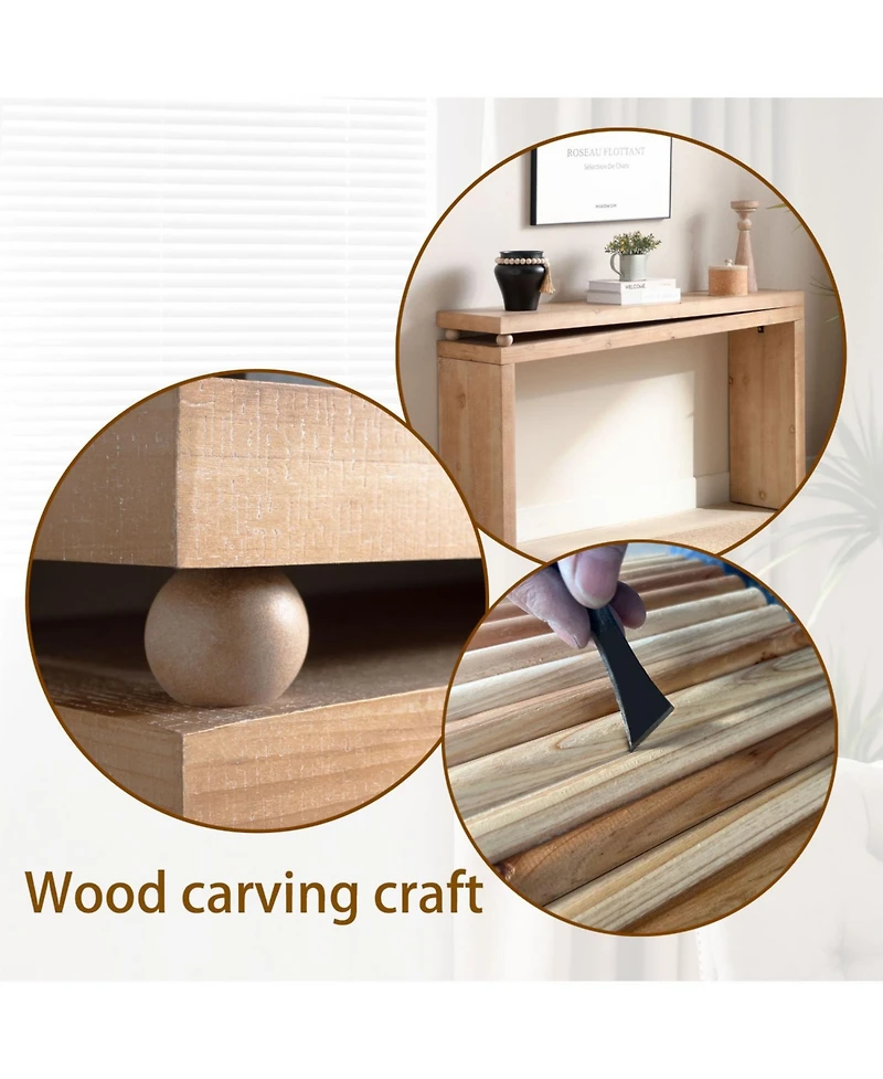 Streamdale Furniture Rustic Wood Console Table - Narrow Hallway/Entryway